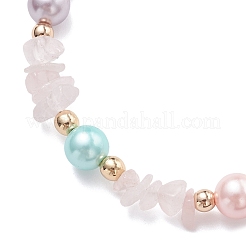3 шт. браслеты из бусин с натуральным розовым кварцем&nbsp;BJEW-JB12309