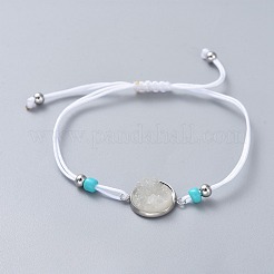 Pulseras de cuentas trenzadas de hilo de nylon ajustable&nbsp;BJEW-JB04440