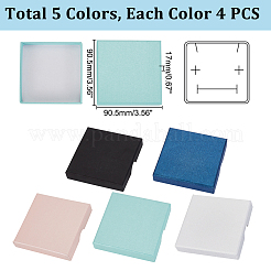 20 шт. 5-х цветные картонные коробки для упаковки ювелирных изделий&nbsp;CON-GA0001-20