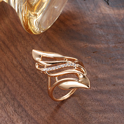 Женские кольца на палец из латуни с микропаве и кубическим цирконием&nbsp;FS-WG8E89E-04