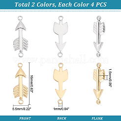 8 шт. 2-х цветные подвески-соединители из нержавеющей стали 304&nbsp;STAS-UN0035-78