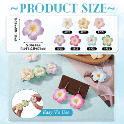 28 Stück 7 Farben Plumeria Blume undurchsichtige Harz Cabochons&nbsp;CRES-TA0001-75