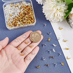 600 шт. 2-х цветные латунные наконечники для бусин&nbsp;KK-ME0003-41