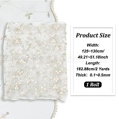 Сетчатая ткань из полиэстера с цветочным узором&nbsp;DIY-WH0453-06B