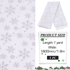 Нейлоновая сетчатая ткань с узором снежинки DIY-WH0581-11A