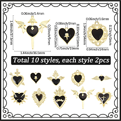 20 шт. 10 стиля подвески из сплава эмали в готическом стиле&nbsp;PALLOY-SC0004-45C