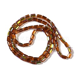 Нити из гальванически покрытых стеклянных бусин в форме шеврона&nbsp;GLAA-Q101-02A-AB01