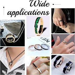 14 шт. 7 размер 201 нержавеющая сталь простое кольцо для мужчин и женщин&nbsp;RJEW-DC0001-06B