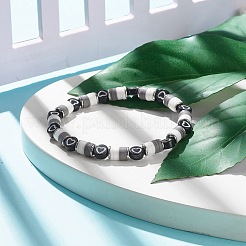 Pulseras elásticas hechas a mano con cuentas de arcilla polimérica&nbsp;BJEW-JB07770