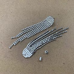 Прозрачные серьги-гвоздики с теннисной кисточкой из кубического циркония&nbsp;EJEW-WH0017-11P