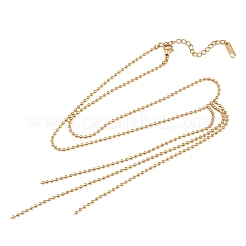 Женские ожерелья с шариковой цепочкой и кисточками из нержавеющей стали 304&nbsp;LS-NJEW-Z104-01G