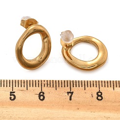 Массивные овальные серьги-гвоздики из нержавеющей стали 304 для женщин&nbsp;EJEW-K306-28G