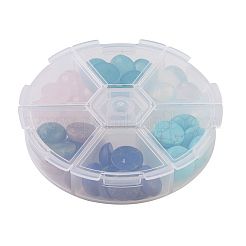 Natürlicher Rosenquarz & Lapislazuli & indischer Achat & weiße Jade & Opalit & synthetische Türkis-Cabochons&nbsp;G-JP0001-10-12mm