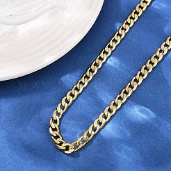 Collares de cadena de eslabones cubanos de acero inoxidable 304 de 6 mm para mujer&nbsp;NJEW-G177-01G