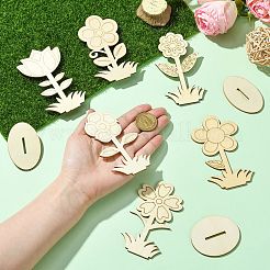 6 стиль своими руками незаконченные вырезанные из дерева цветы&nbsp;WOOD-CJ0002-30