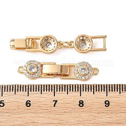 Fermoirs ovales pliables en laiton Shegrace avec micro-pavé de zircone cubique transparente&nbsp;XGRQ5S709-845-G