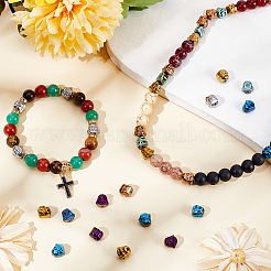 60 шт. 6-х цветные гальванические немагнитные синтетические гематитовые бусины&nbsp;G-PH0001-93