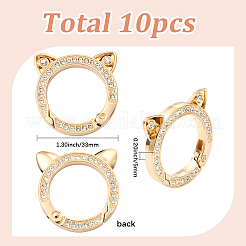 10 шт. Кольца пружинные из цинкового сплава со стразами&nbsp;FIND-SC0019-51B