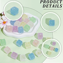 24 Stück 6 Farben Drusy Cube Harz Strass Perlen&nbsp;RESI-PA0001-43B