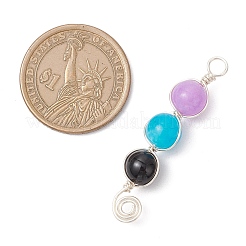 5 шт. 5 стиля круглых бусин из окрашенного натурального малайзийского нефрита&nbsp;PALLOY-JF04051-02