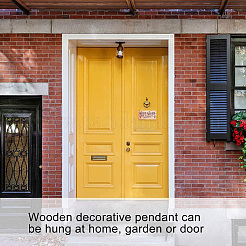 1 décoration murale suspendue en bois naturel pour la décoration de la porte d'entrée de la maison&nbsp;AJEW-CN0001-02C