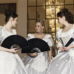 Блестящие пластиковые декоративные складные веера&nbsp;AJEW-WH0270-865