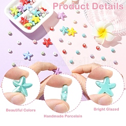 88шт 13 стиля фарфоровые бусины ручной работы&nbsp;PORC-YW0001-76