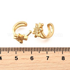 Латунные серьги-манжеты из прозрачного кубического циркония&nbsp;EJEW-F370-21G