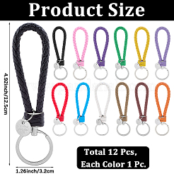 12шт 12 цвета ПУ кожаный брелок для вязания&nbsp;KEYC-CL0001-21