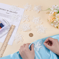 10 Stück 3D-Blumen-Stickerei aus Polyester zum Aufnähen&nbsp;PATC-MA0001-22