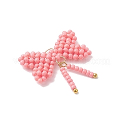 Подвески-бантики из стеклянных бус&nbsp;PALLOY-MZ01055-02