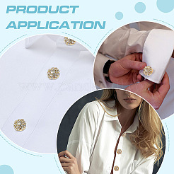 12 шт. запонки из латуни с двухцветными стразами&nbsp;KK-ME0003-82