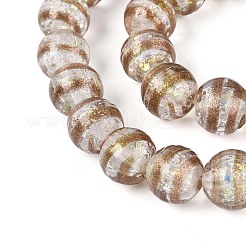Perles à la main en verre de feuille brins&nbsp;FOIL-N033-05H