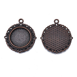 Pendente basi di cabochon in lega stile tibetano &nbsp;TIBE-T003-08R-NR