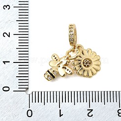 Латунь микропейв кубический цирконий европейские подвески с подвесками&nbsp;KK-Z150-06G-03