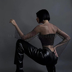 Chaînes de corps en polyester et strass&nbsp;WG96638-06