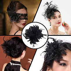 Женские заколки для волос из кожи аллигатора с перьями OHAR-WH0034-13A