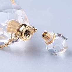 Colliers pendants de bouteille de parfum en cristal de quartz naturel&nbsp;NJEW-G325-04G