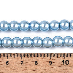 Выпечка окрашены перламутровый стекла жемчужные нити круглый шарик&nbsp;X-HY-Q330-8mm-24