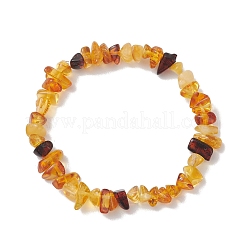 Эластичные браслеты из натуральных янтарных бусин для женщин&nbsp;BJEW-JB13256-02