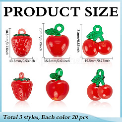 60шт 3 стиля прозрачные подвески из смолы&nbsp;RESI-ME0001-22