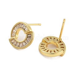 Boucles d'oreilles à tige en laiton avec anneau de placage en rack&nbsp;EJEW-N055-39G-RS
