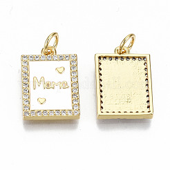 Ciondoli in vero ottone placcato oro 16k con micro pavé di zirconi chiari&nbsp;ZIRC-S067-194B-NF