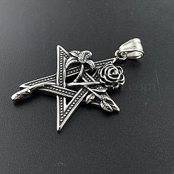 Винтажные ожерелья с подвесками в виде звезд и роз из нержавеющей стали 304&nbsp;XF5459