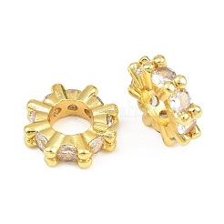 Messing pflastern klare europäische Perlen mit Zirkonia&nbsp;CU-CBA6A75-21G