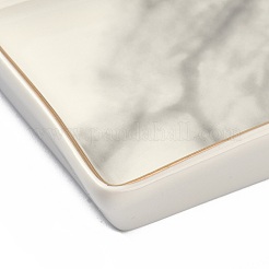Rettangolo con piatto espositore per gioielli in porcellana con motivo marmo&nbsp;AJEW-C007-01A