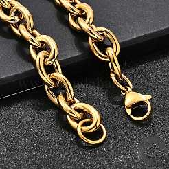 Браслеты-цепочки из нержавеющей стали 304 для женщин&nbsp;LS-BJEW-Q050-01C-G