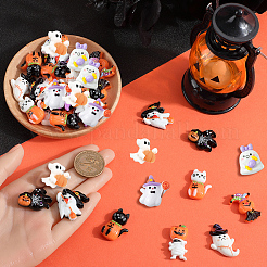 60 Stück 10 Stile Halloween opake Harz Decoden Cabochons&nbsp;RESI-SC0005-71B