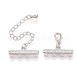 Messing Micro Pave Zirkonia Kettenverlängerer&nbsp;LS-ZIRC-Q022-031P-NR