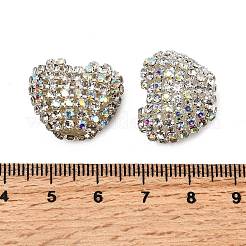 Сверкающие акриловые бусины в форме сердца с украшением из страз&nbsp;LS-OACR-NH0001-02A-07